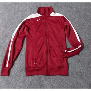 Nike Jacket Mens Medium Tall Burgundy Red Dri Fit Athletic Mock Neck Track